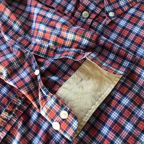 Barbour Men's Plaid Shirt in Red and Blue - Picture 13 of 14